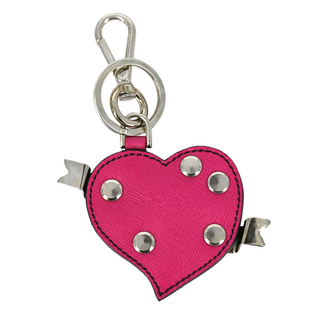 PRADA | Saffiano Trick Heart Keychain
