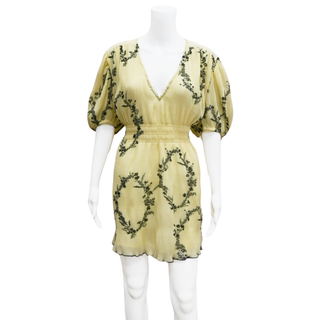 GANNI | Georgette Pleated Mini Dress