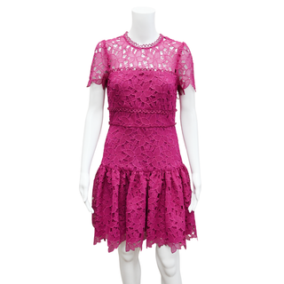 MONIQUE LHUILLIER | Floral Lace Mini Dress