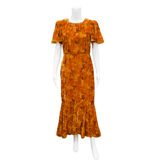RHODE | Arabella Leaf Print Midi Dress